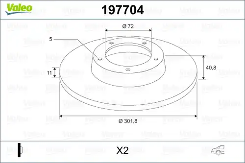 спирачен диск VALEO 197704