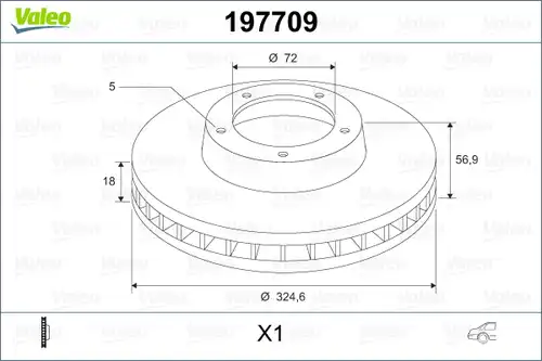 спирачен диск VALEO 197709