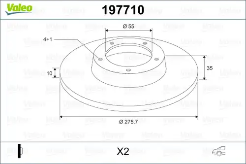спирачен диск VALEO 197710