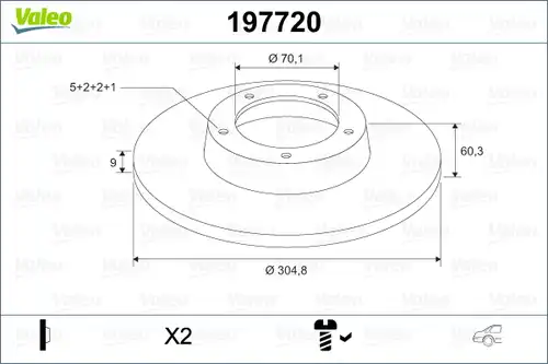 спирачен диск VALEO 197720