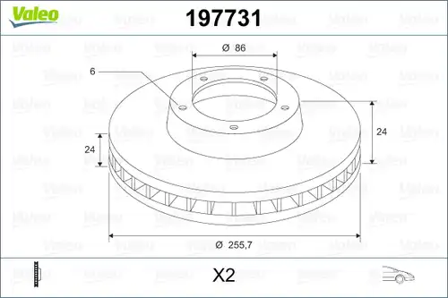 спирачен диск VALEO 197731