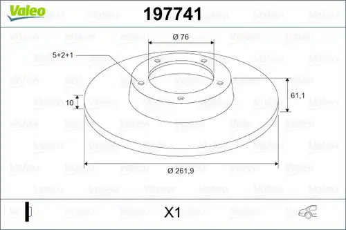 спирачен диск VALEO 197741