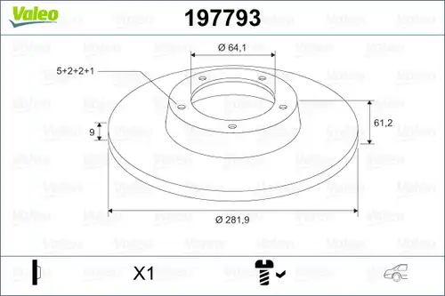 спирачен диск VALEO 197793