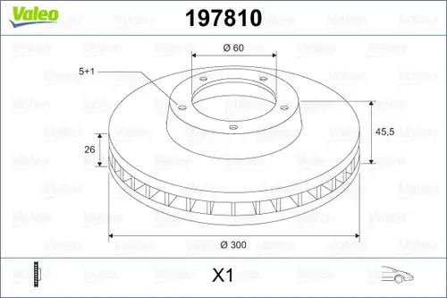 спирачен диск VALEO 197810