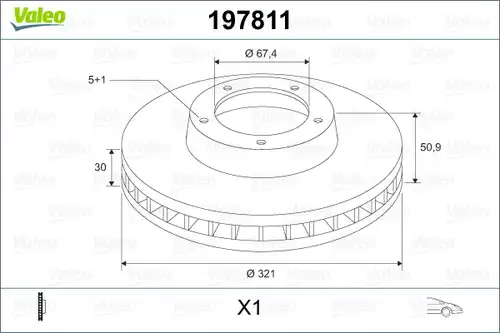 спирачен диск VALEO 197811