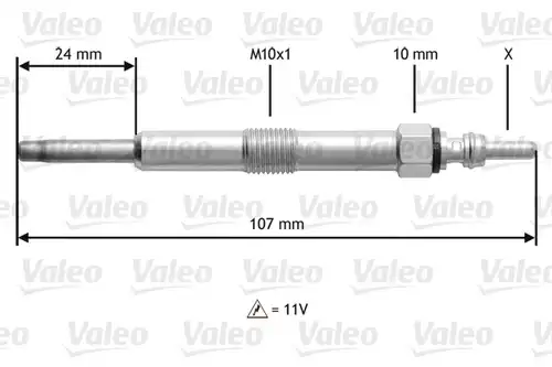 подгревна свещ VALEO 345165