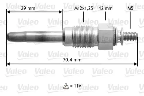 подгревна свещ VALEO 345190