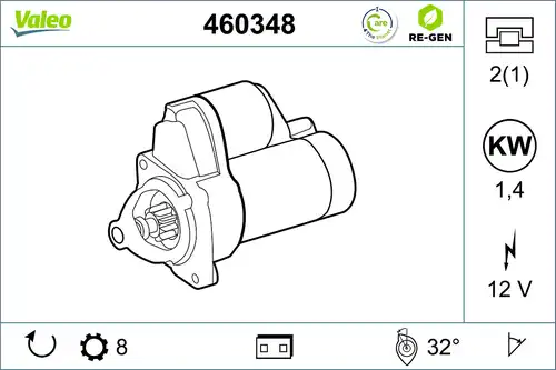 стартер VALEO 460348