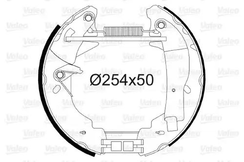 комплект спирачна челюст VALEO 554719
