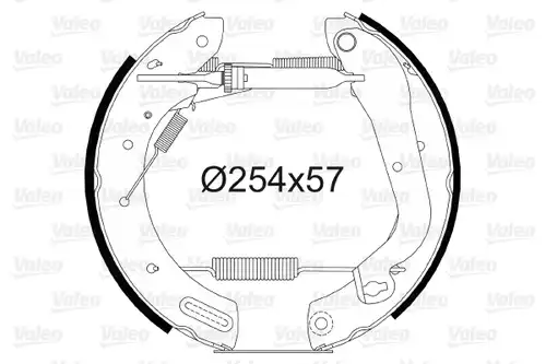 комплект спирачна челюст VALEO 554808