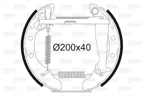 комплект спирачна челюст VALEO 554839
