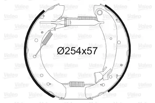 комплект спирачна челюст VALEO 554881
