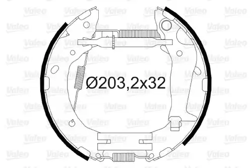комплект спирачна челюст VALEO 554886