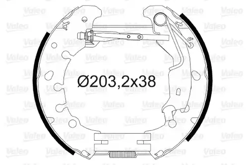 комплект спирачна челюст VALEO 554887