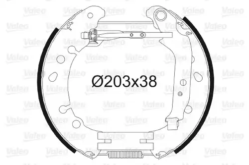 комплект спирачна челюст VALEO 554896