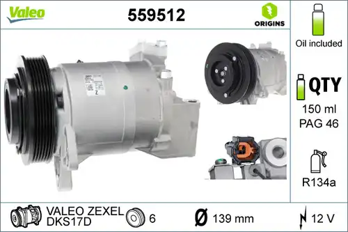 компресор за климатик VALEO 559512