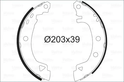 комплект спирачна челюст VALEO 562041