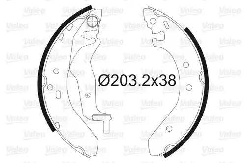 комплект спирачна челюст VALEO 562087