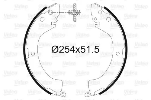 комплект спирачна челюст VALEO 564096