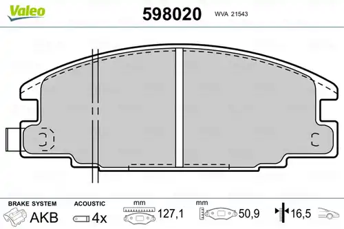 накладки VALEO 598020