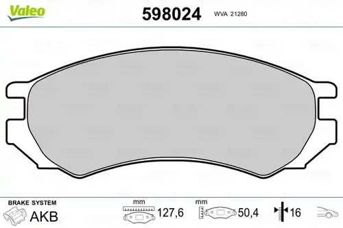 накладки VALEO 598024