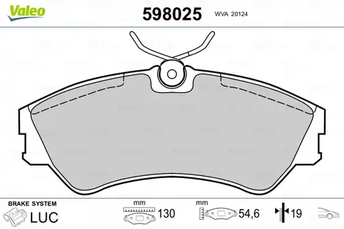 накладки VALEO 598025
