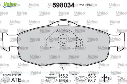 накладки VALEO 598034