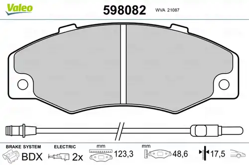 накладки VALEO 598082