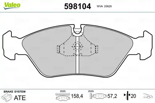 накладки VALEO 598104