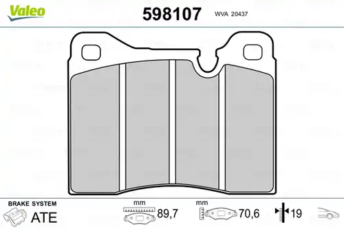 накладки VALEO 598107