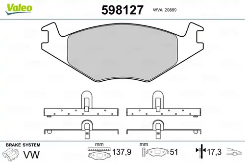 накладки VALEO 598127