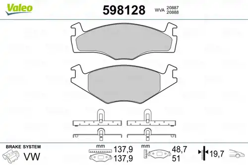 накладки VALEO 598128