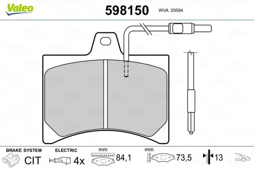 накладки VALEO 598150