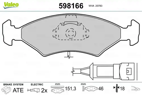 накладки VALEO 598166
