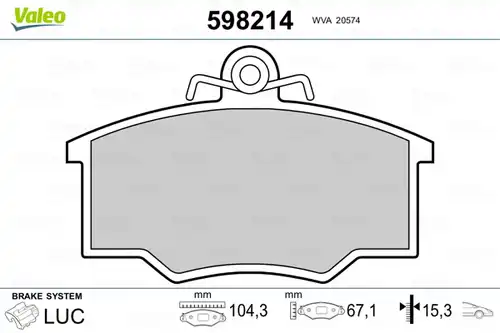 накладки VALEO 598214
