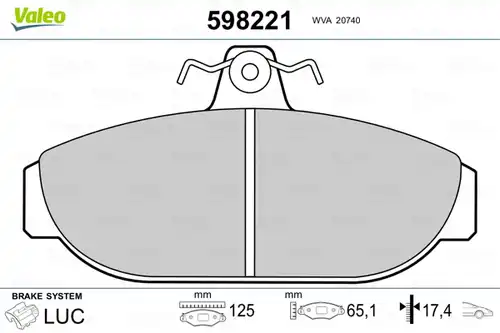 накладки VALEO 598221