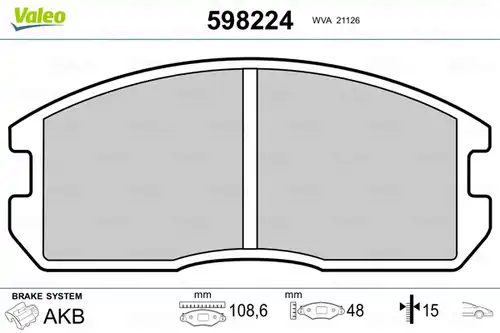 накладки VALEO 598224