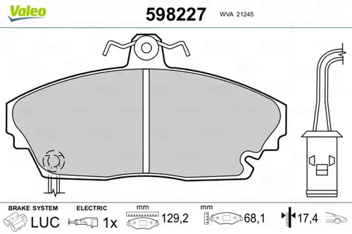 накладки VALEO 598227