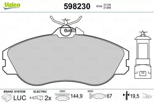 накладки VALEO 598230