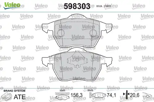 накладки VALEO 598303