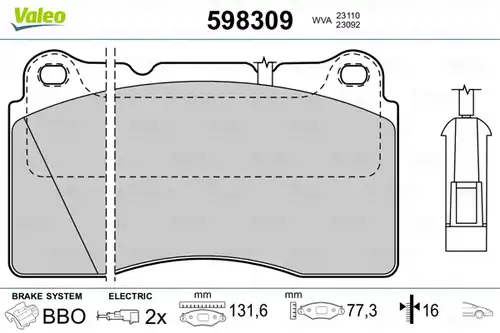 накладки VALEO 598309
