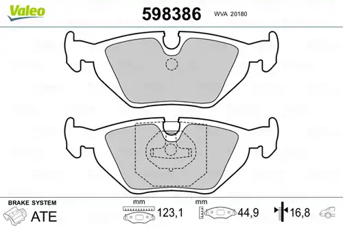 накладки VALEO 598386