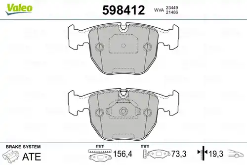 накладки VALEO 598412