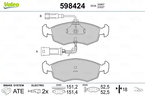 накладки VALEO 598424