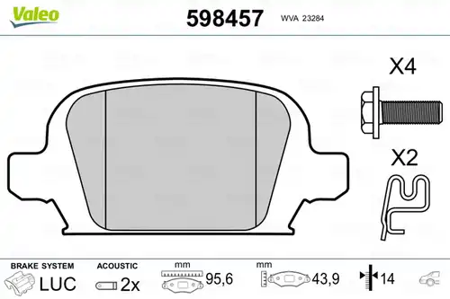 накладки VALEO 598457