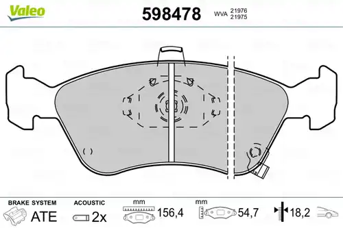 накладки VALEO 598478