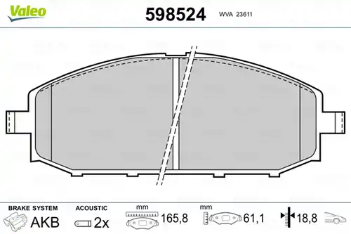 накладки VALEO 598524