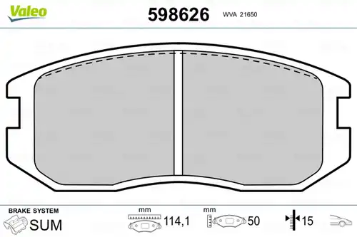 накладки VALEO 598626