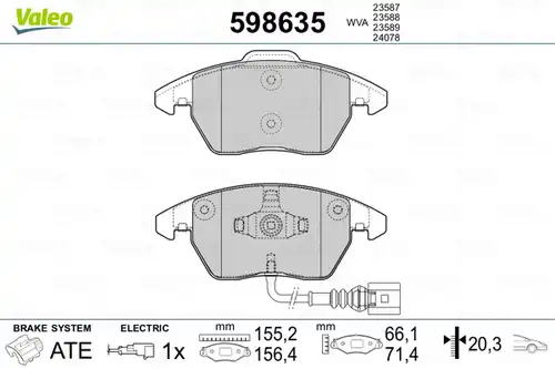 накладки VALEO 598635