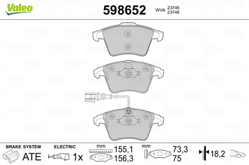 накладки VALEO 598652
